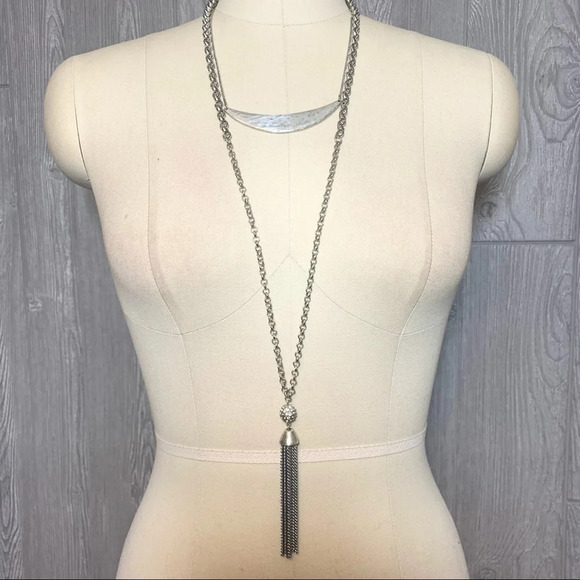 Chico’s Long Double Strand Tassel Necklace - Picture 1 of 2